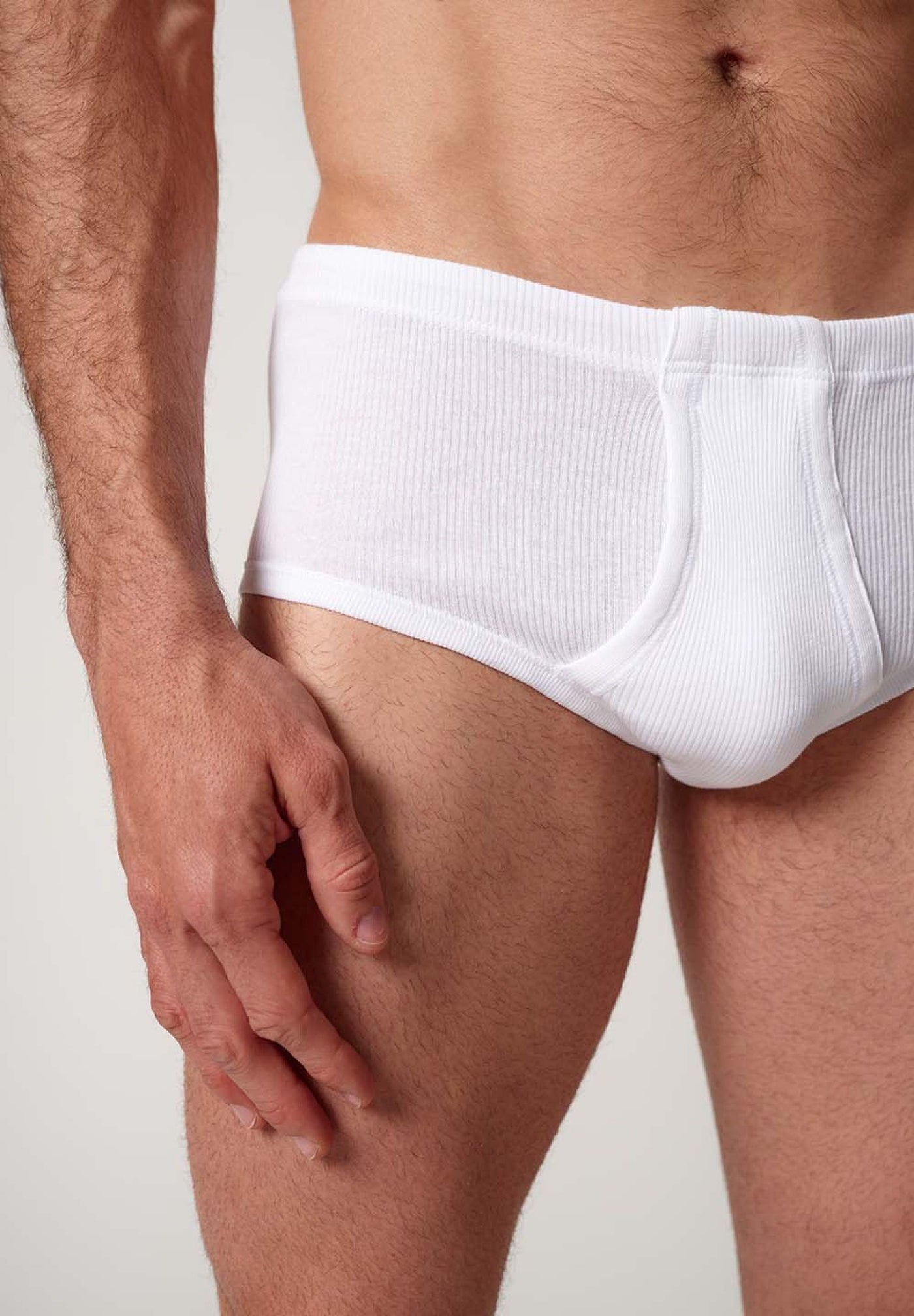 HUBER hautnah - Cotton Double Rib - Briefs With Fly 2 Pack